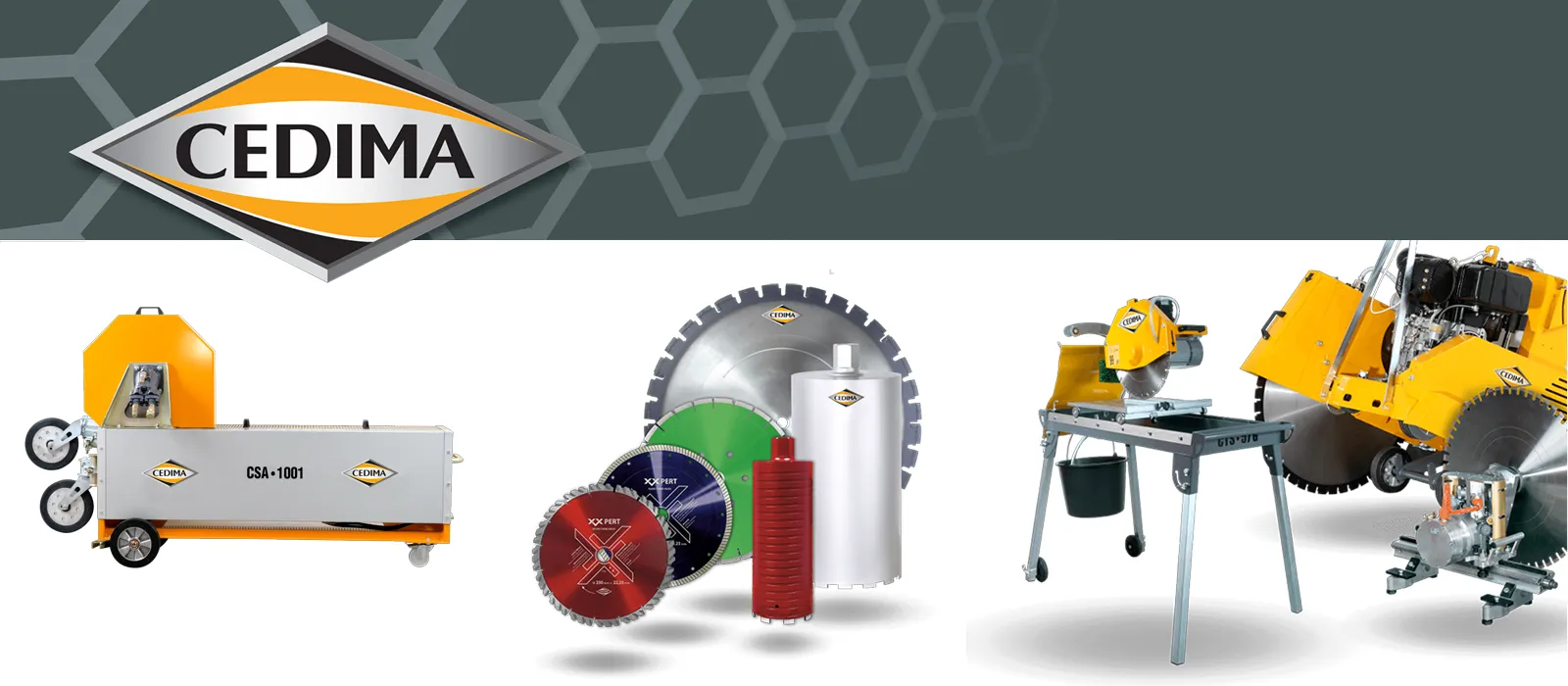Cedima ammattilaisten timanttilaikat ja koneet työmaalle.