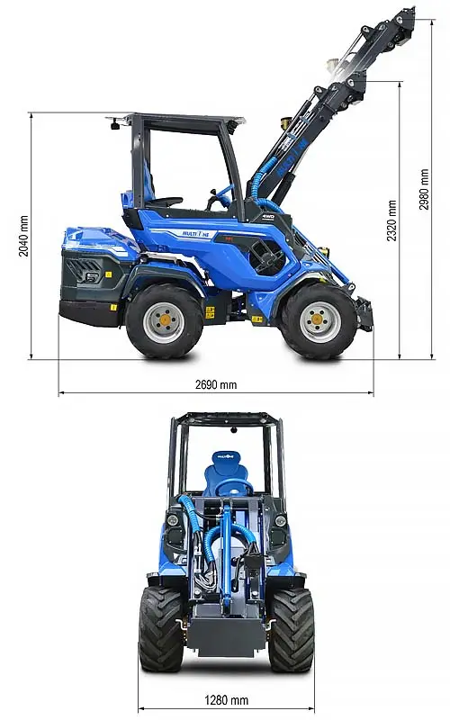 Pienkuormaaja MultiOne 8.4S K mitat