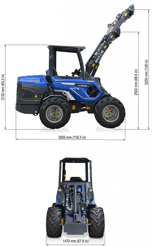 Pienkuormaaja MultiOne 8.5S K mitat