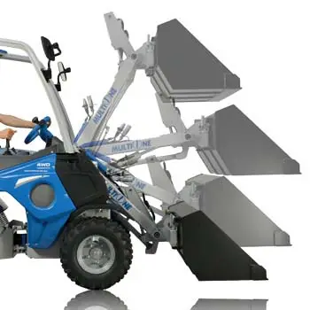 Itsetasoittuva, kaksinkertainen teleskooppinen H-puomi - MultiOne pienkuormaaja