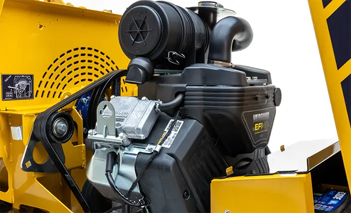 Vermeer BC170 huollettavuus – 40 hv Briggs & Stratton Vanguard -moottori ja kytkimetön suoravetojärjestelmä.